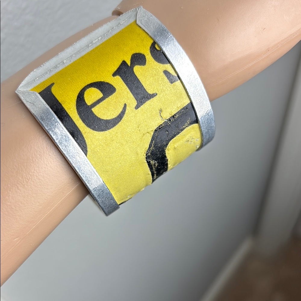 Yellow and Black Wearable Jersey License Plate Band